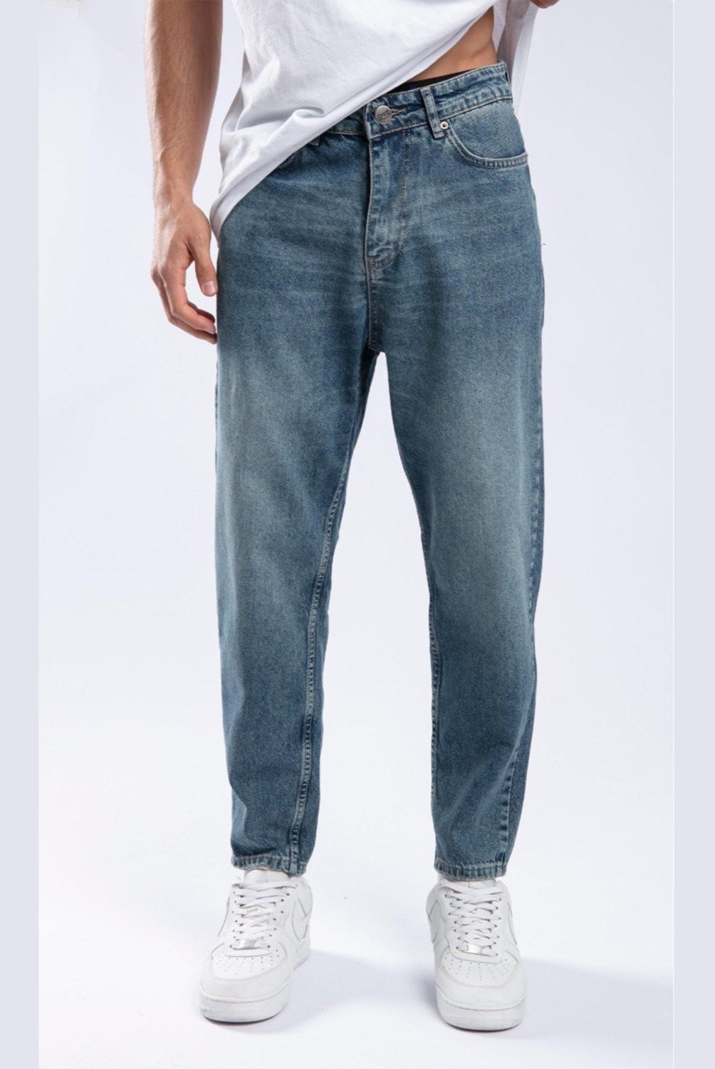 Men's Scrubbed Boyfriend Jeans