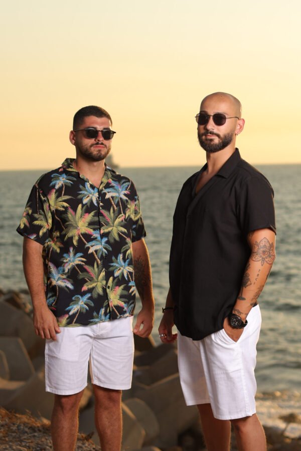 Palm Tree Black Buttoned shirt - Image 2