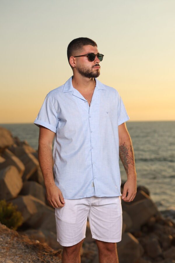Light Blue Men’s Linen Shirt