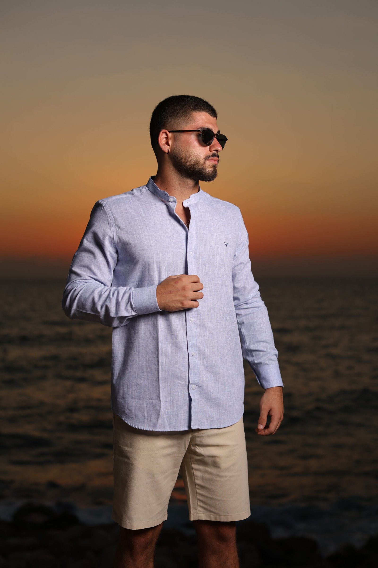 Light Purple Blue Buttoned Shirt