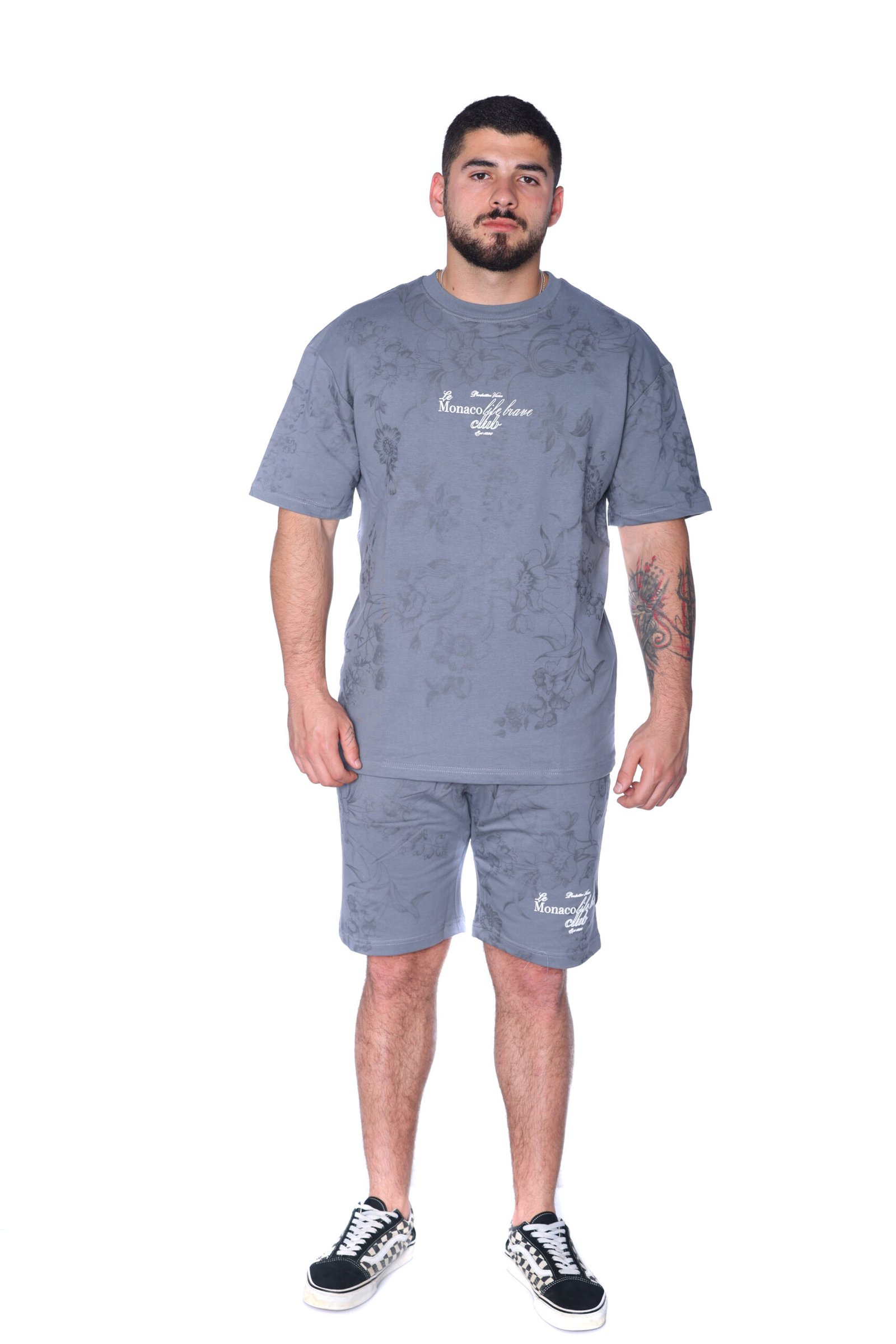 “Monaco Life Brave Club” Floral Set — Grey