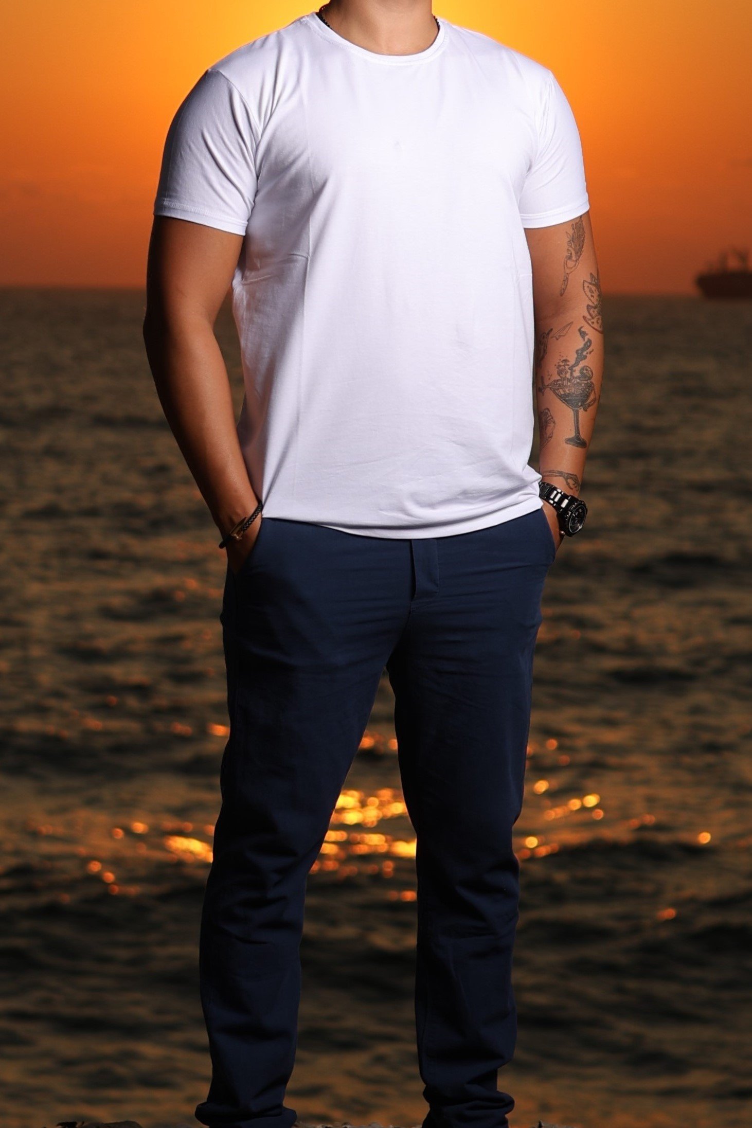 Mens Linen DarkBlue Pant