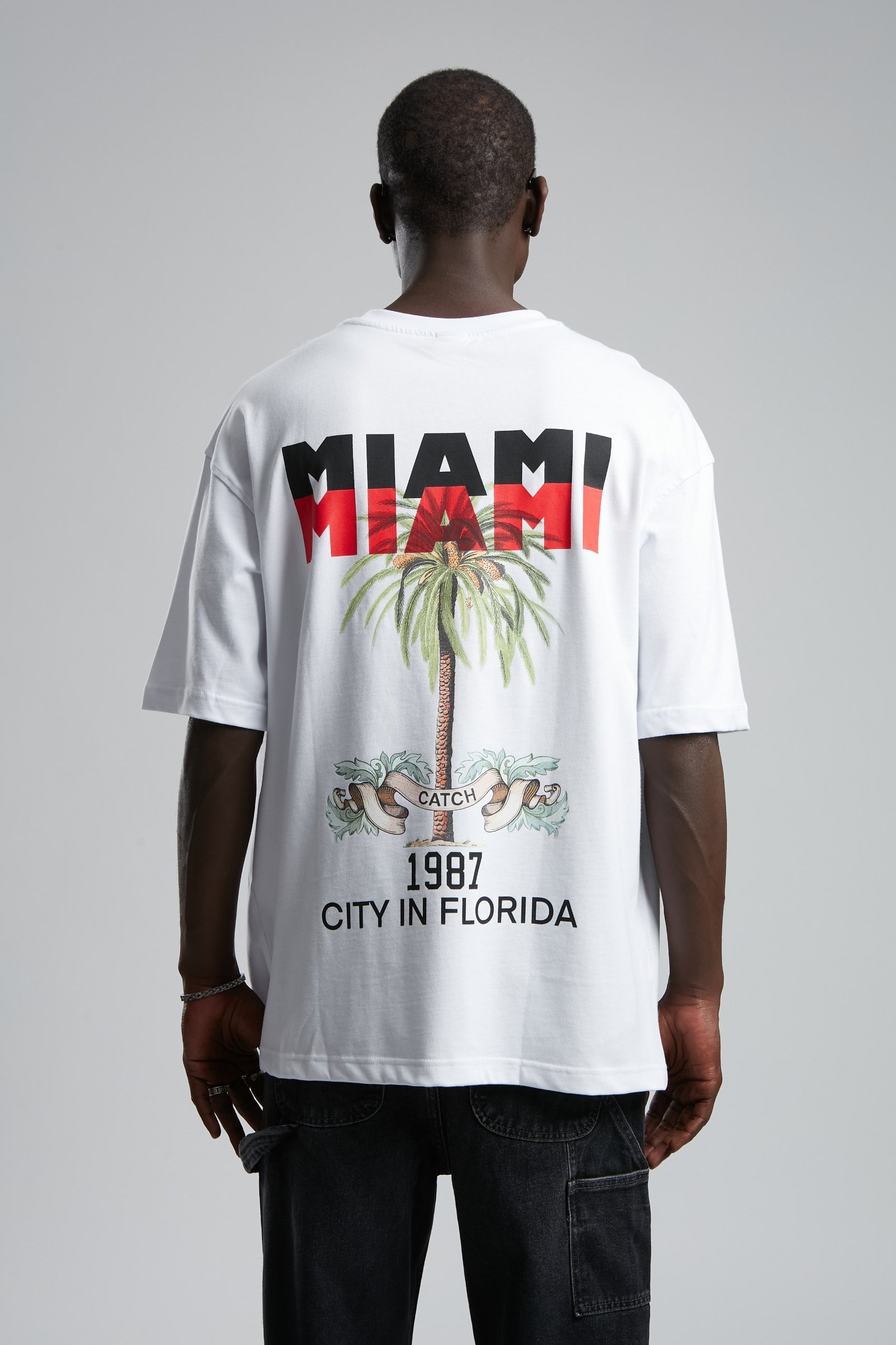 Miami Palm Tree White Tshirt
