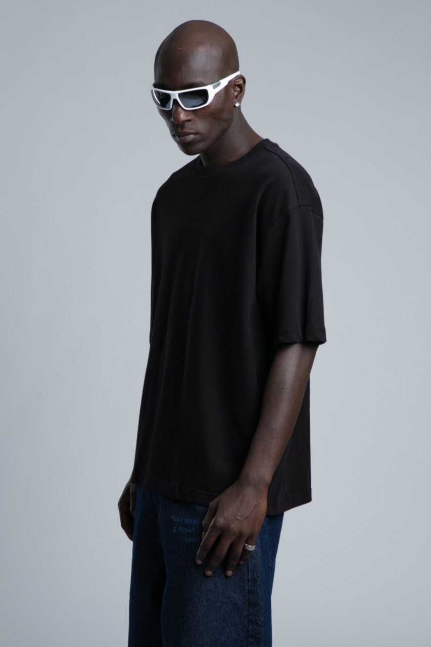 Black Basic Oversized T shirt