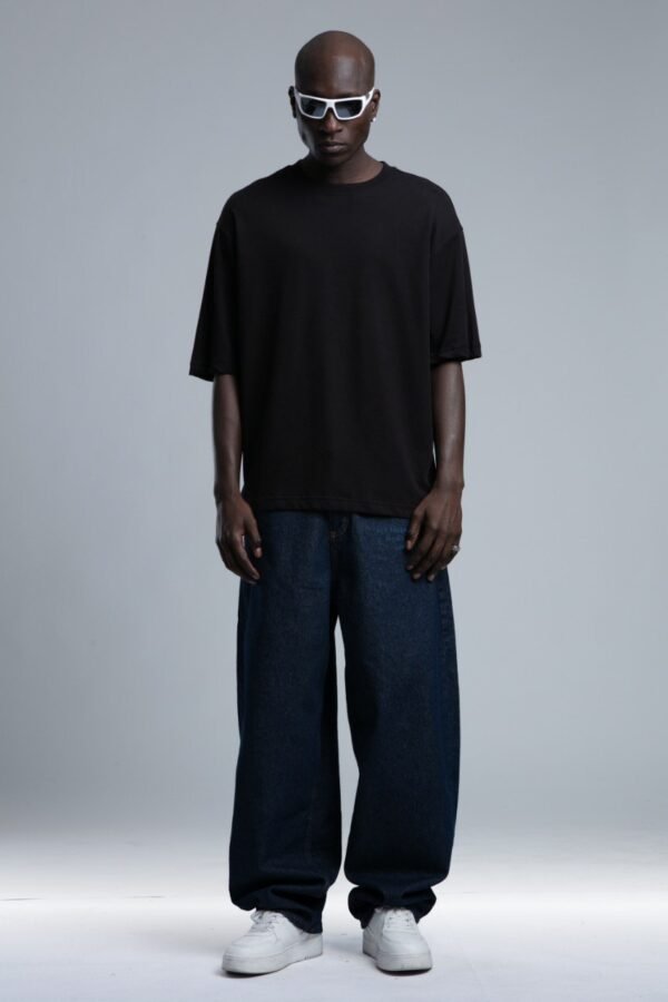 Black Basic Oversized T shirt - Image 3