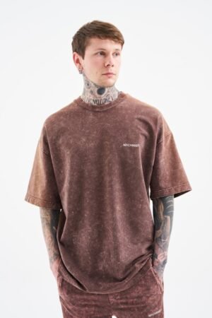 Brown Washed Oversized Tshirt