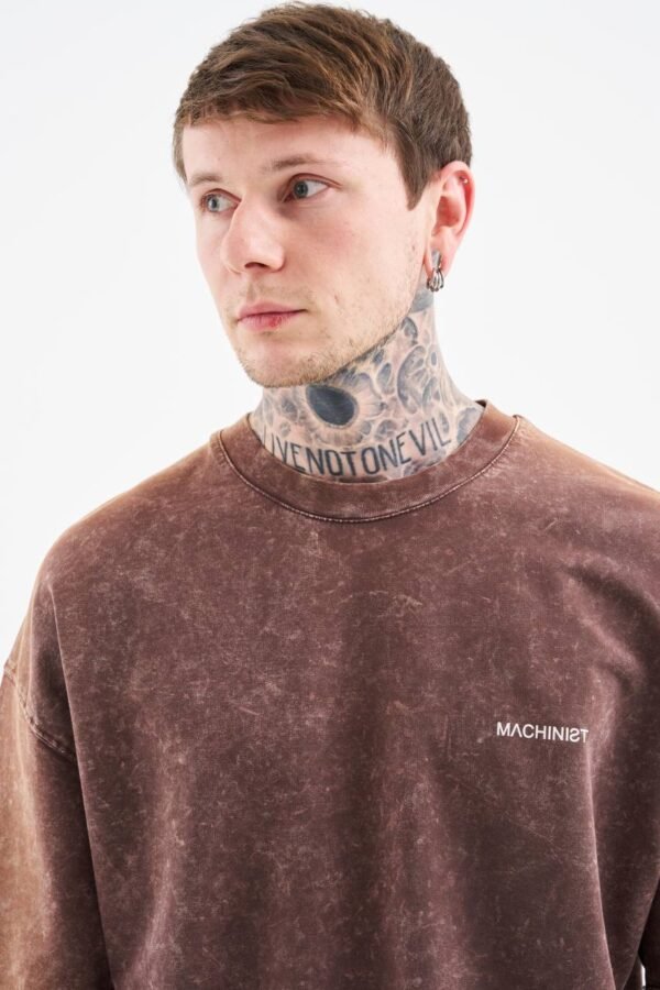 Brown Washed Oversized Tshirt - Image 2