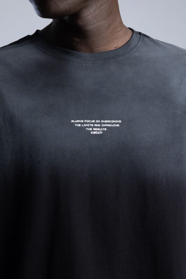 "ALWAYS FOCUS ON OVERCOMING THE LIMITS" T shirt — Black and Grey - Image 3