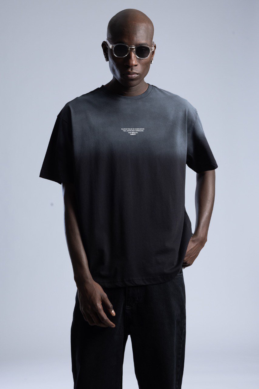 "ALWAYS FOCUS ON OVERCOMING THE LIMITS" T shirt — Black and Grey