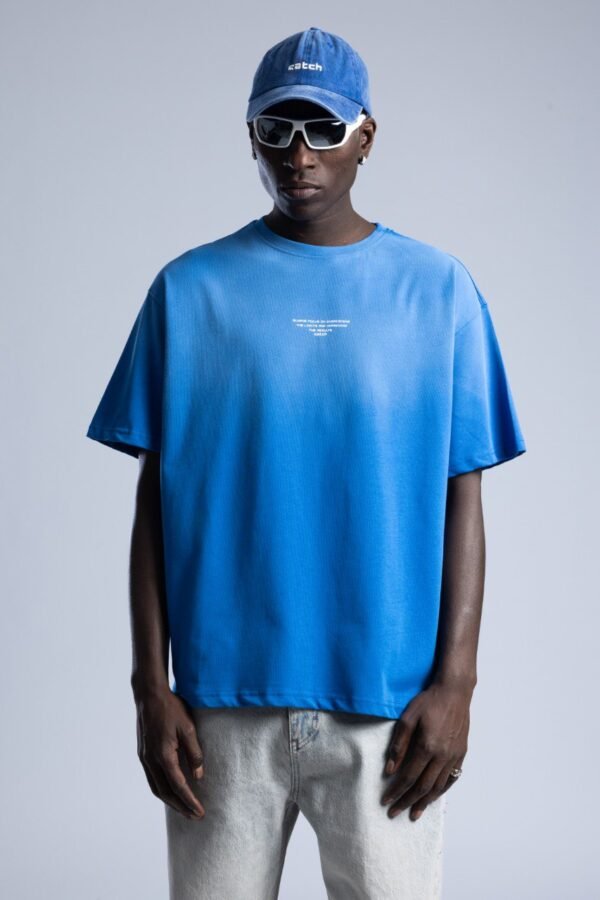 "ALWAYS FOCUS ON OVERCOMING THE LIMITS" T shirt — Blue - Image 2