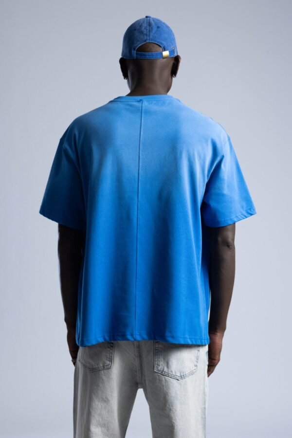 "ALWAYS FOCUS ON OVERCOMING THE LIMITS" T shirt — Blue - Image 4