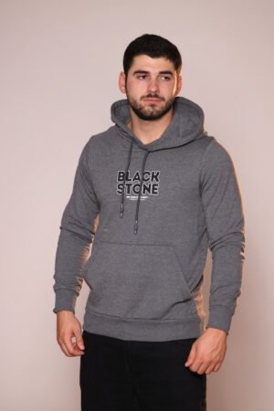 "BLACK STONE" GREY HOODIE