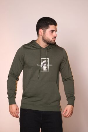 DARKGREEN HOODIE ”EVERYTHING IS IN TIME”